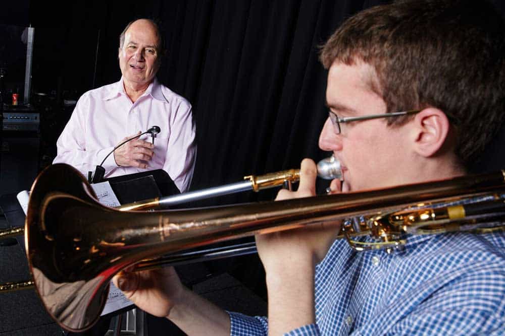 Trombone player with Steve Lipman