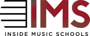 The logo of Inside Music Schools. The logo has strings next to the letters "IMS".