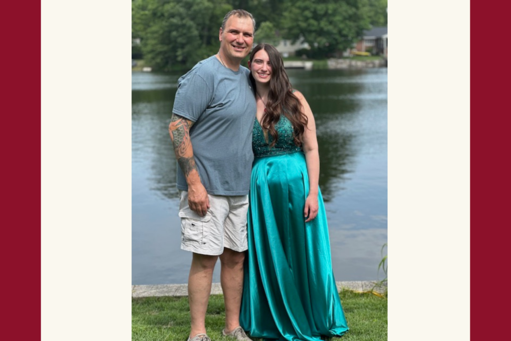 Chris Adcock with his daughter Danni, who received admissions consulting from IMS as a bassoon major.